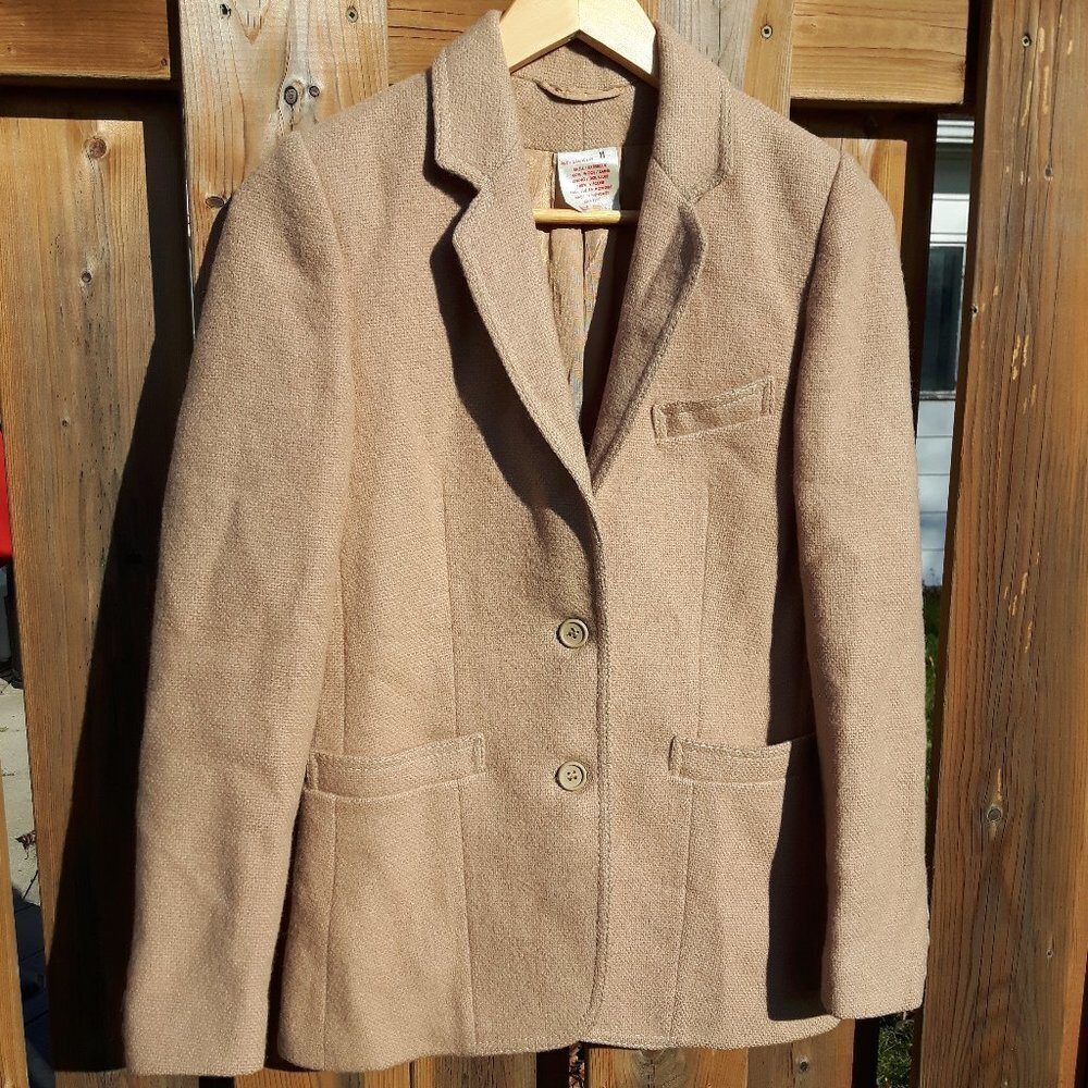 Vintage Camel Wool Blazer Ladies Small